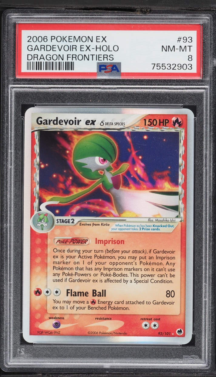 2006 Pokemon EX Dragon Frontiers Holo Gardevoir Ex #93 PSA 8 NM-MT