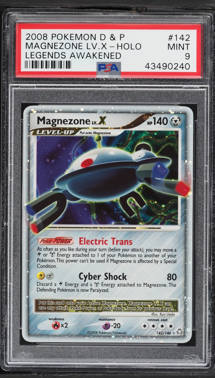 2008 Pokemon Diamond & Pearl Legends Awakened Holo Magnezone LV.X #142 PSA 9 MINT