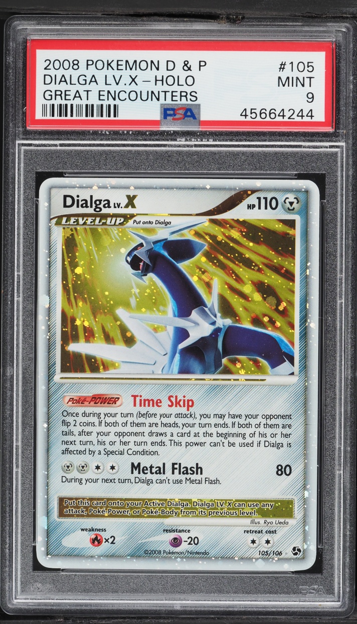 2008 Pokemon Diamond & Pearl Great Encounters Holo Dialga LV.X #105 PSA 9 MINT