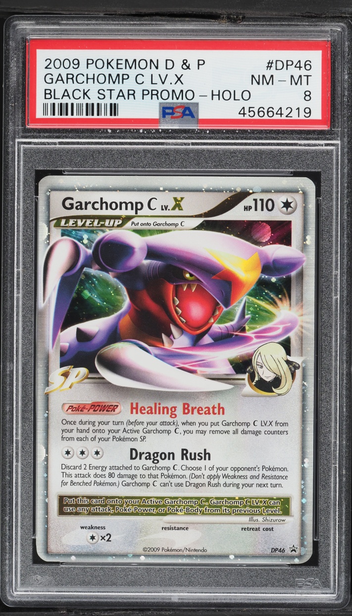 2009 Pokemon Diamond & Pearl Black Star Promo Holo Garchomp C LV.X #DP46 PSA 8 NM-MT
