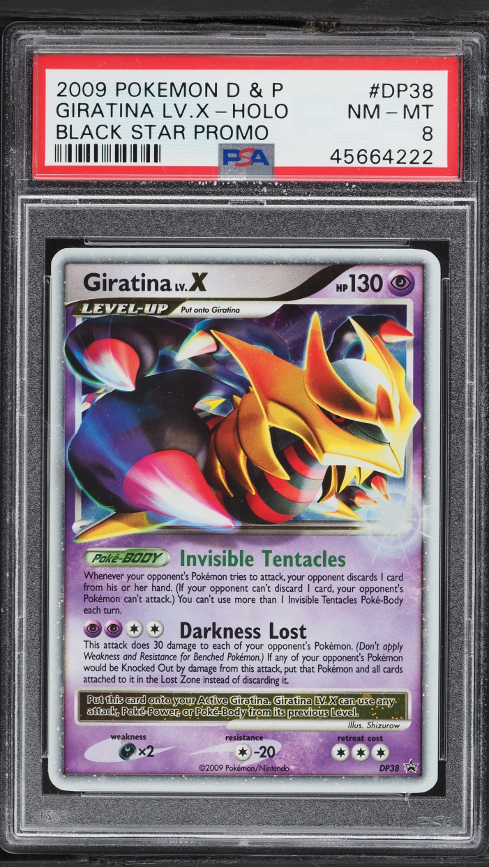 2009 Pokemon Diamond & Pearl Black Star Promo Holo Giratina LV.X #DP38 PSA 8 NM-MT
