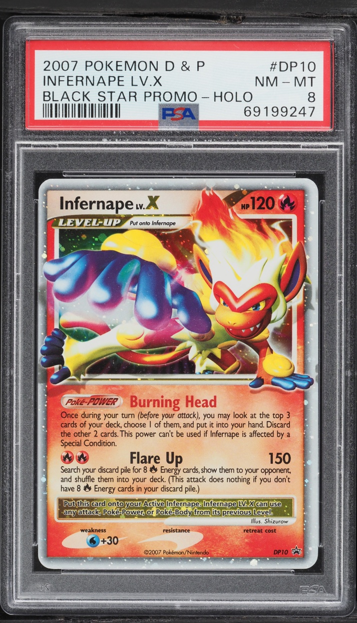 2007 Pokemon Diamond & Pearl Black Star Promo Holo Infernape LV.X #DP10 PSA 8 NM-MT