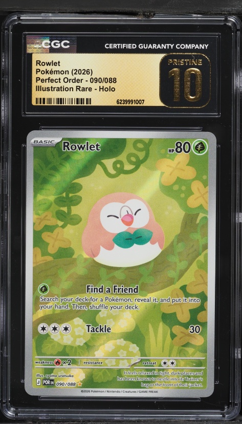 2026 Pokemon Mega Evolution Perfect Order IR Rowlet #090 CGC 10