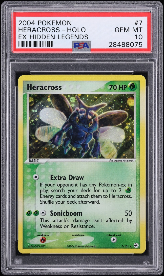 2004 Pokemon EX Hidden Legends Holo Heracross #7 PSA 10 GEM MINT
