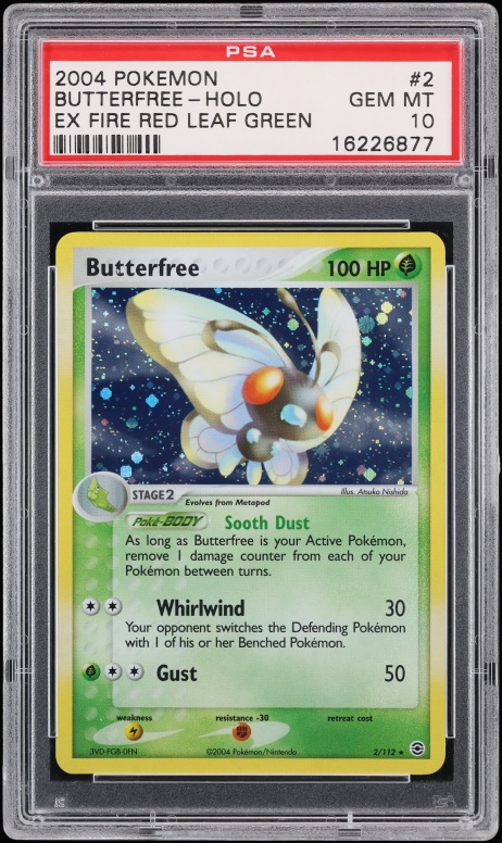 2004 Pokemon EX Fire Red & Leaf Green Holo Butterfree #2 PSA 10 GEM MINT