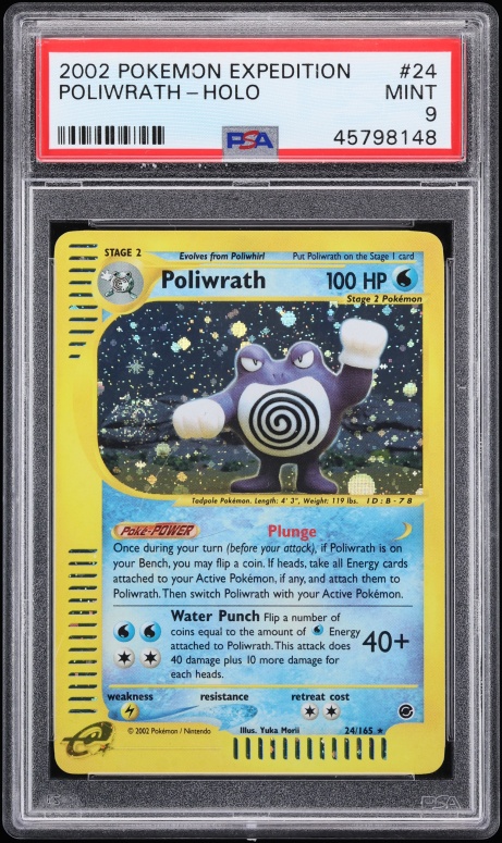 2002 Pokemon Expedition Holo Poliwrath #24 PSA 9 MINT
