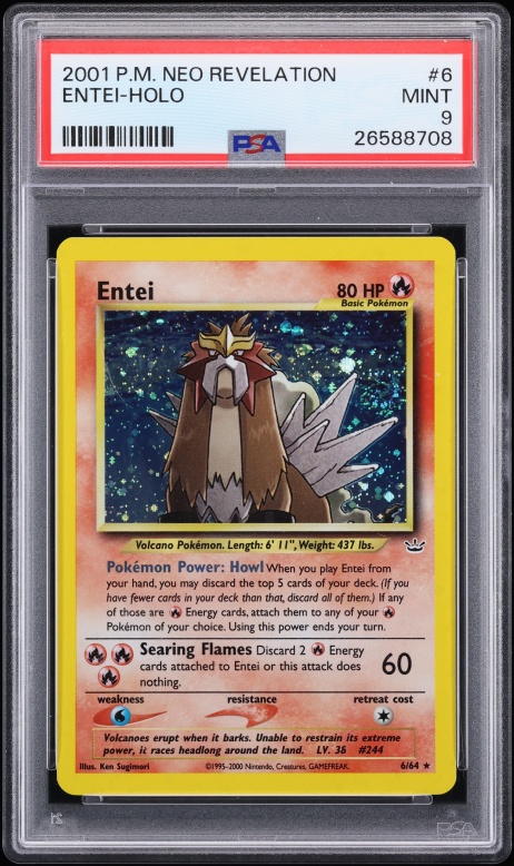 2001 Pokemon Neo Revelation Holo Entei #6 PSA 9 MINT