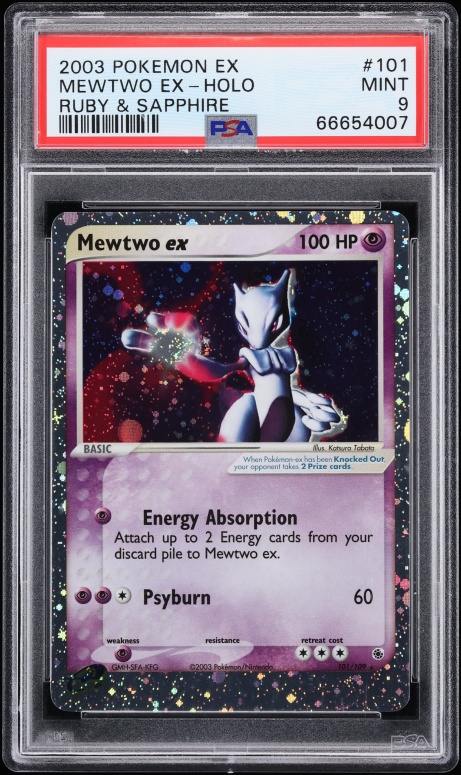 2003 Pokemon EX Ruby & Sapphire Holo Mewtwo Ex #101 PSA 9 MINT