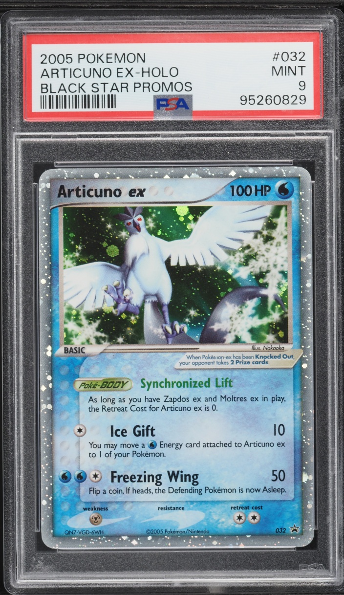 2005 Pokemon Nintendo Black Star Promos Holo Articuno Ex #032 PSA 9 MINT