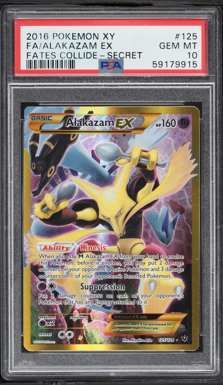 2016 Pokemon XY Fates Collide SEC Alakazam EX #125 PSA 10 GEM MINT