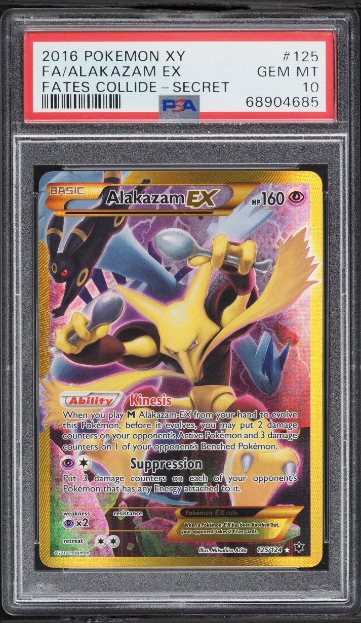 2016 Pokemon XY Fates Collide SEC Alakazam EX #125 PSA 10 GEM MINT