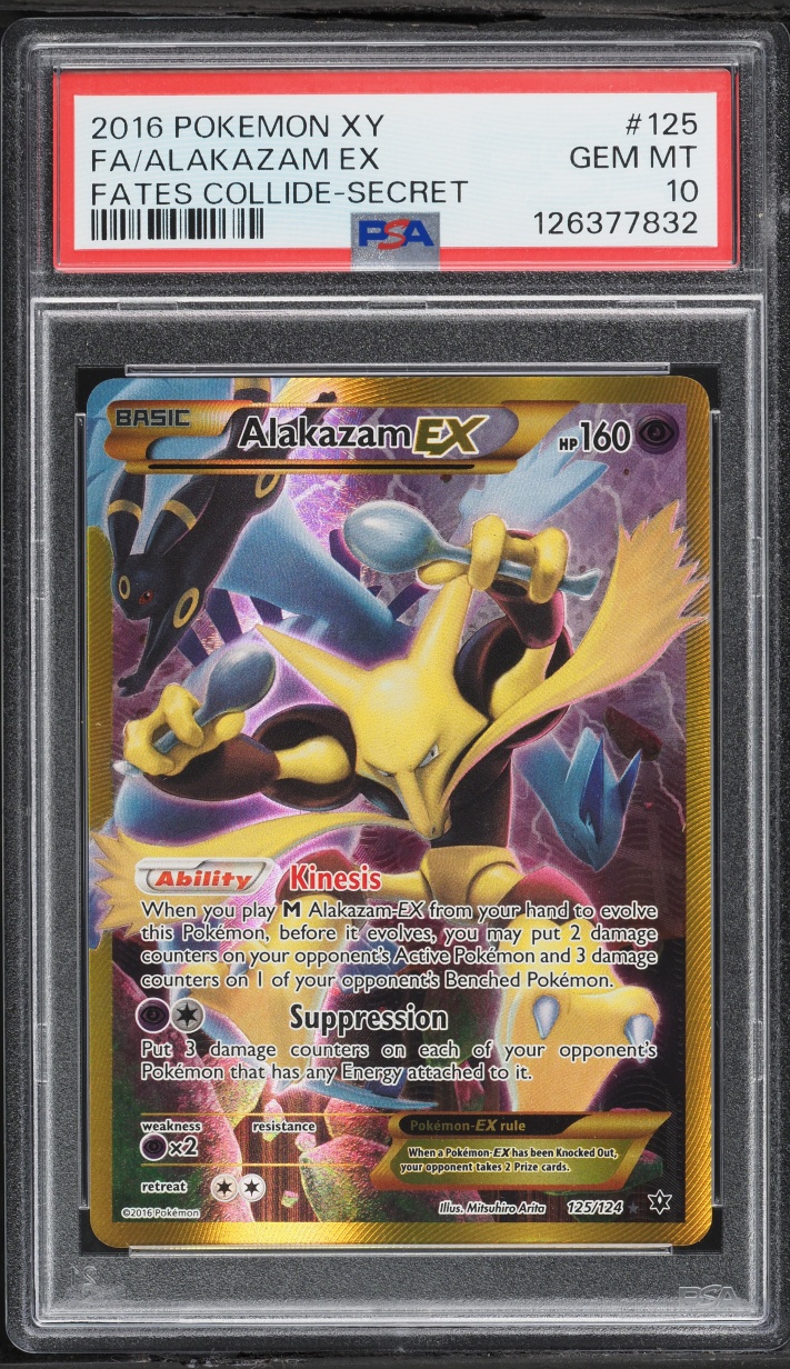 2016 Pokemon XY Fates Collide SEC Alakazam EX #125 PSA 10 GEM MINT