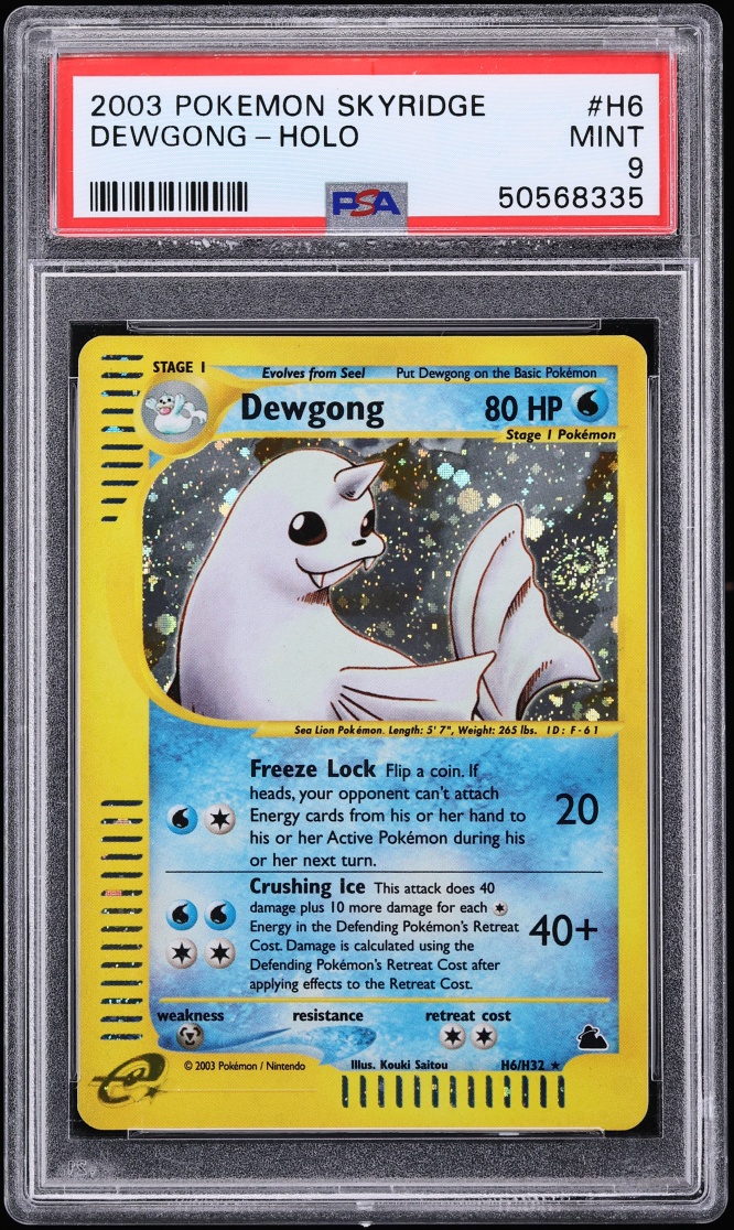 2003 Pokemon Skyridge Holo Dewgong #H6 PSA 9 MINT