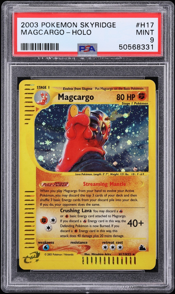 2003 Pokemon Skyridge Holo Magcargo #H17 PSA 9 MINT