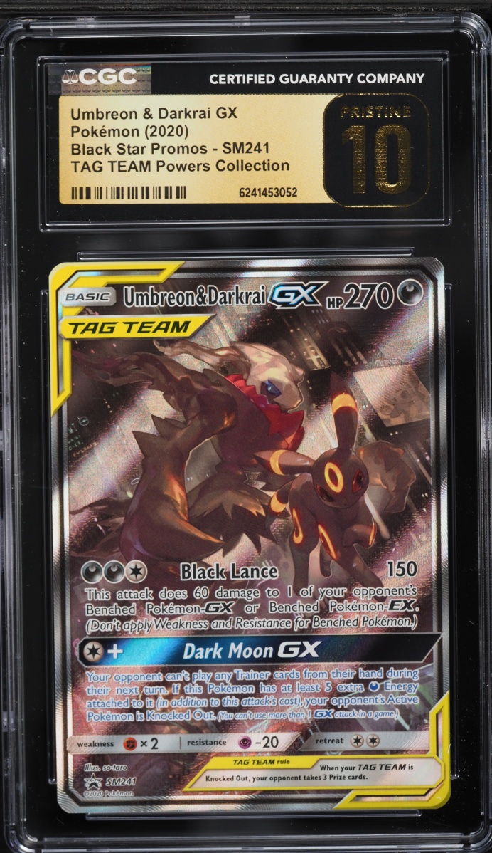 2020 Pokemon SM Promo Tag Team Powers Full Art Umbreon & Darkrai GX #SM241 CGC 10 PRISTINE