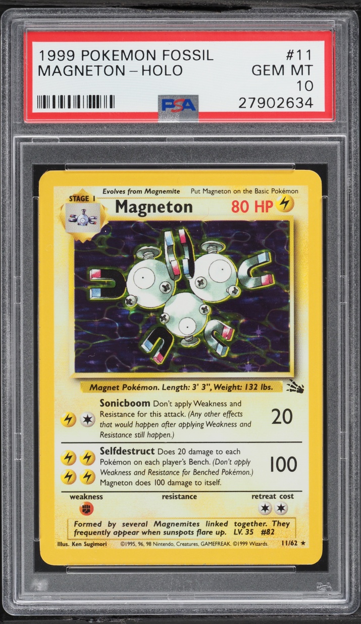 1999 Pokemon Fossil Holo Magneton #11 PSA 10 GEM MINT