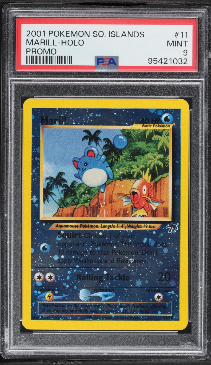 2001 Pokemon Southern Islands Promo Reverse Holo Marill #11 PSA 9 MINT