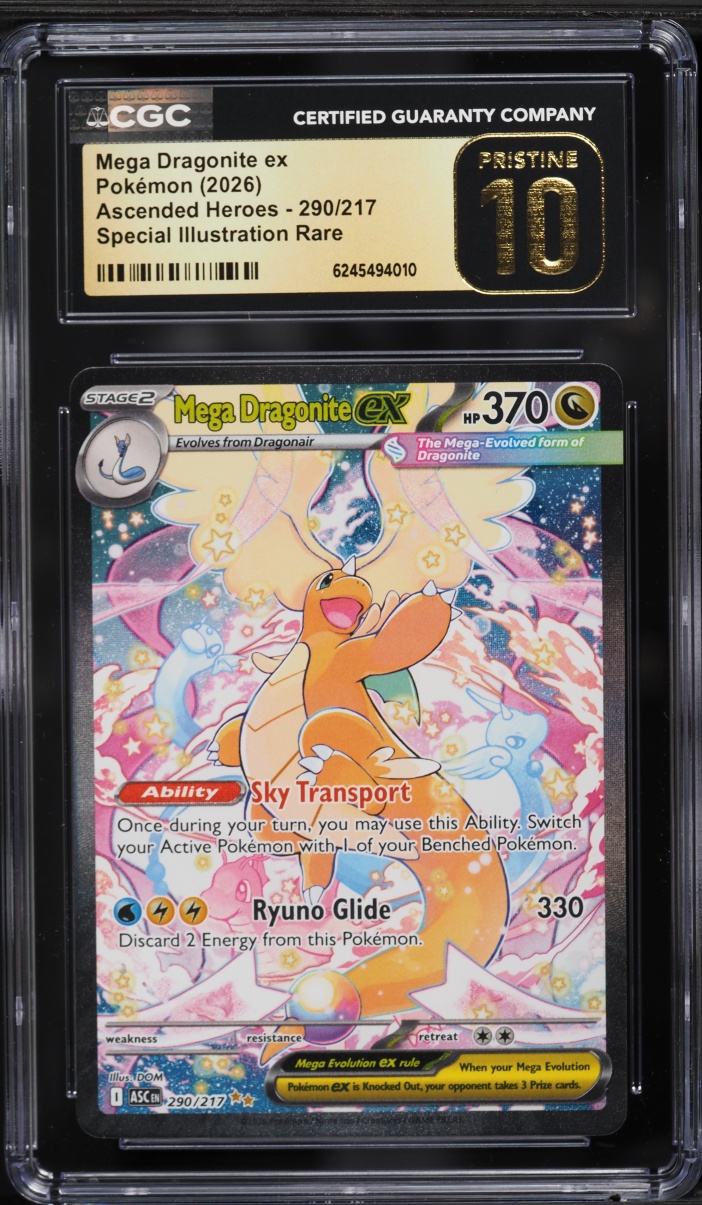 2026 Pokemon Mega Evolution Ascended Heroes SIR Mega Dragonite Ex #290 CGC 10 PRISTINE