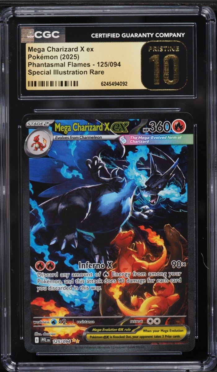 2025 Pokemon Mega Evolution Phantasmal Flames SIR Mega Charizard X Ex #125 CGC 10 PRISTINE