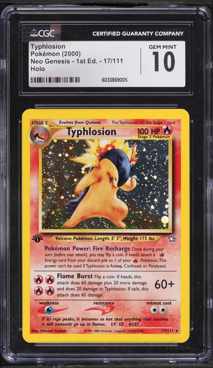 2000 Pokemon Neo Genesis 1st Edition Holo Typhlosion #17 CGC 10 GEM MINT