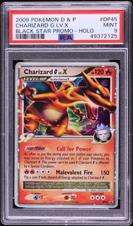2009 Pokemon Diamond & Pearl Black Star Promo Holo Charizard G LV.X #DP45 PSA 9 MINT