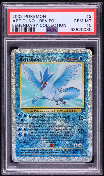 2002 Pokemon Legendary Collection Reverse Holo Articuno #2 PSA 10 GEM MINT