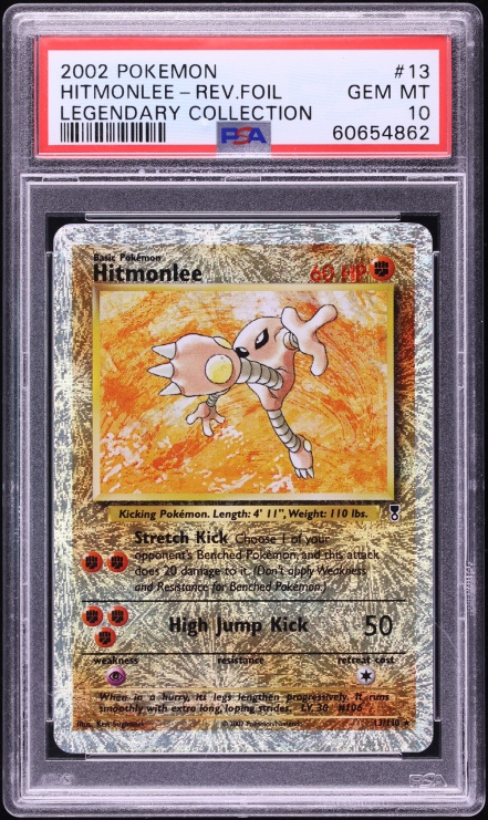 2002 Pokemon Legendary Collection Reverse Holo Hitmonlee #13 PSA 10 GEM MINT