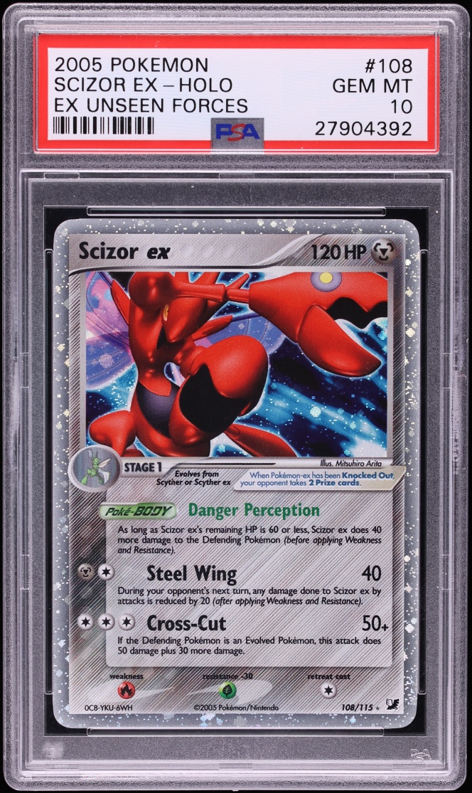 2005 Pokemon EX Unseen Forces Holo Scizor EX #108 PSA 10 GEM MINT