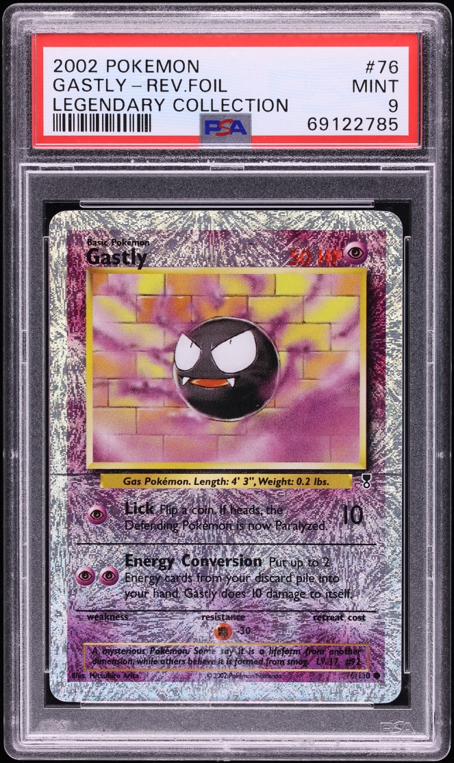 2002 Pokemon Legendary Collection Reverse Holo Gastly #76 PSA 9 MINT