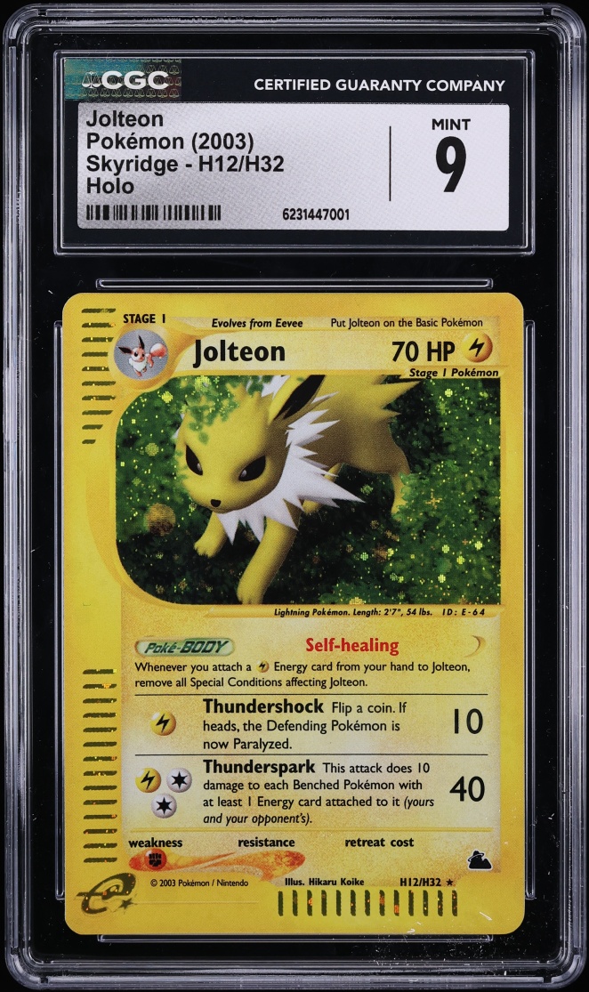 2003 Pokemon Skyridge Holo Jolteon #H12 CGC 9 MINT