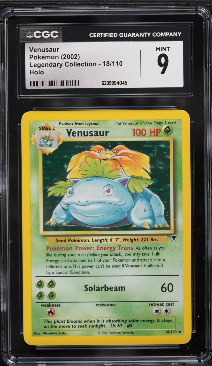 2002 Pokemon Legendary Collection Holo Venusaur #18 CGC 9 MINT