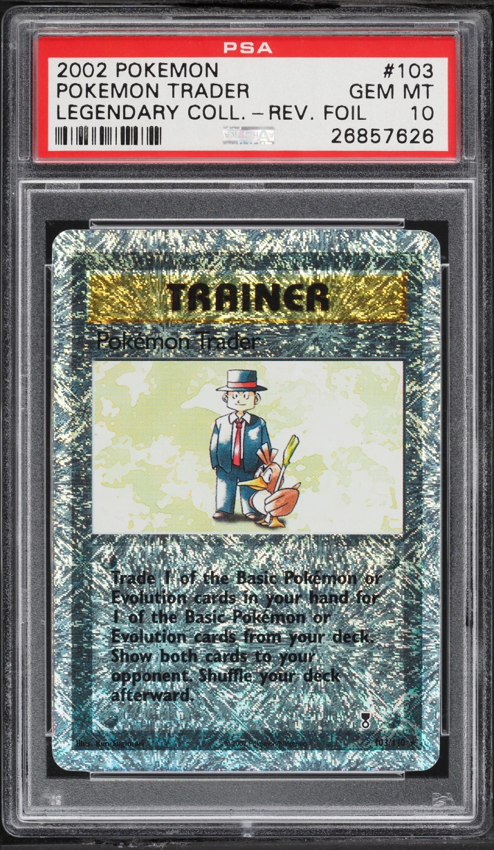 2002 Pokemon Legendary Collection Reverse Holo Pokemon Trader #103 PSA 10 GEM MINT