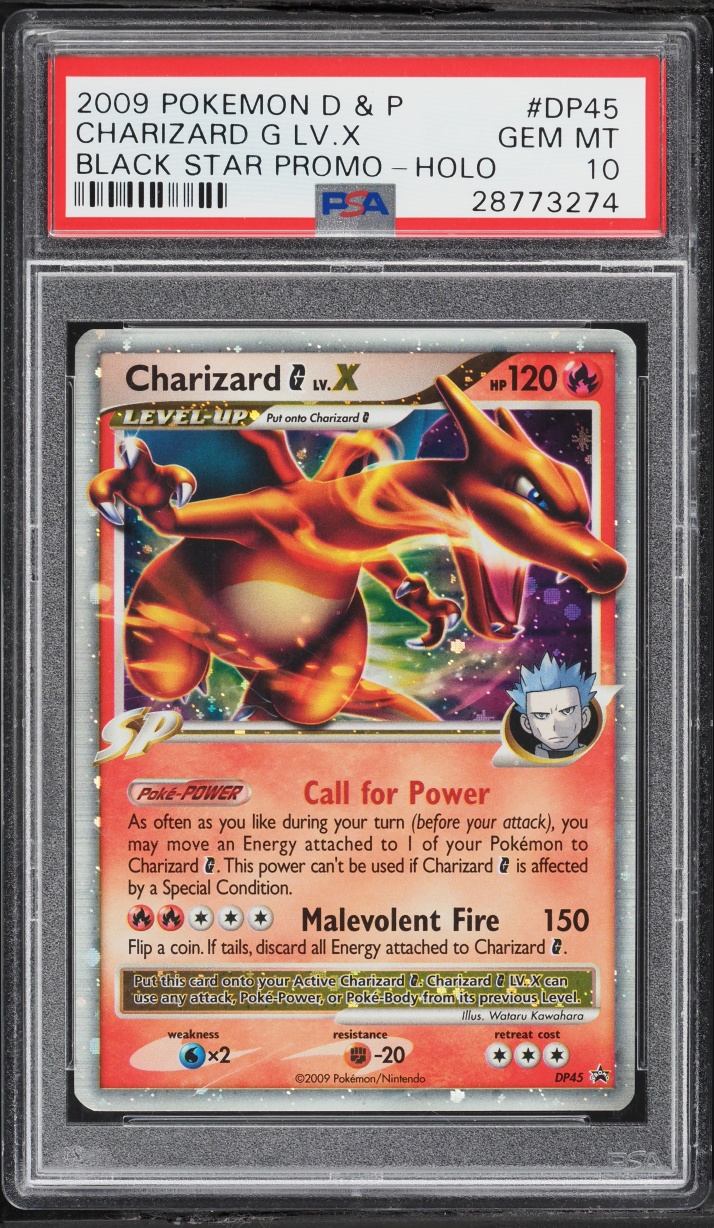 2009 Pokemon Diamond & Pearl Black Star Promo Holo Charizard G LV.X #DP45 PSA 10 GEM MINT