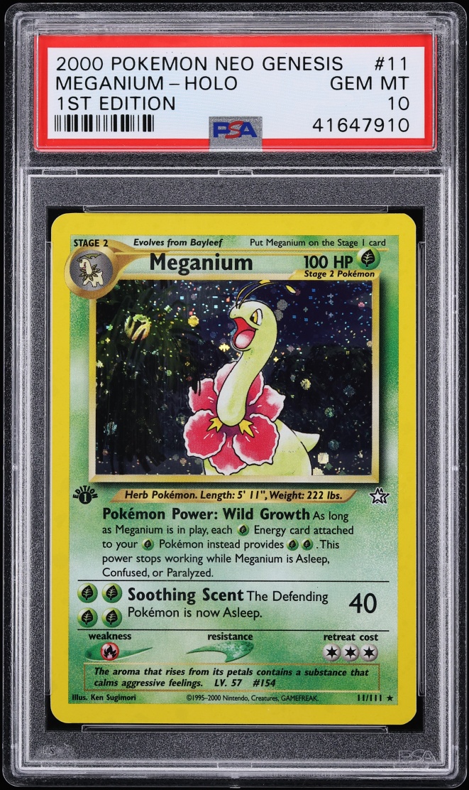 2000 Pokemon Neo Genesis 1st Edition Holo Meganium #11 PSA 10 GEM MINT