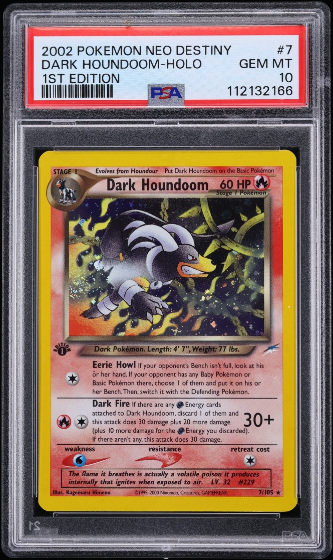 2002 Pokemon Neo Destiny 1st Edition Holo Dark Houndoom #7 PSA 10 GEM MINT