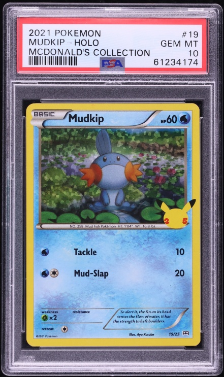 2021 Pokemon Sword & Shield McDonald's Collection Holo Mudkip #19 PSA 10 GEM MINT