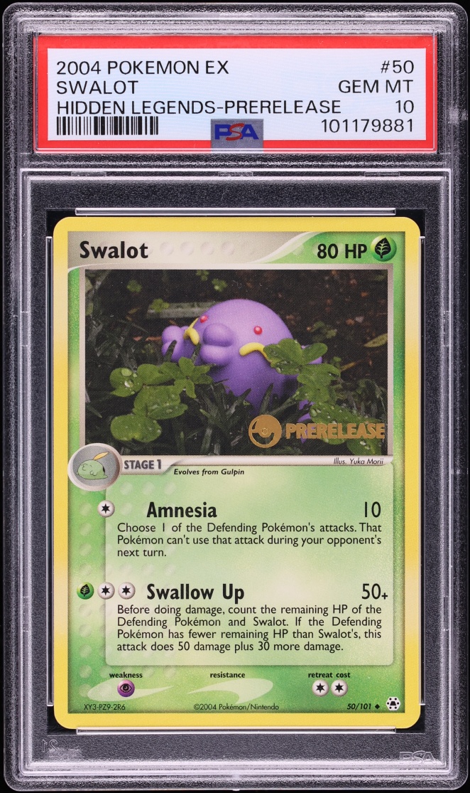 2004 Pokemon Ex Hidden Legends Prerelease Swalot #50 PSA 10 GEM MINT
