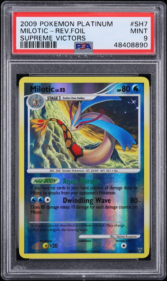 2009 Pokemon Platinum Supreme Victors Reverse Holo Milotic #SH7 PSA 9 MINT