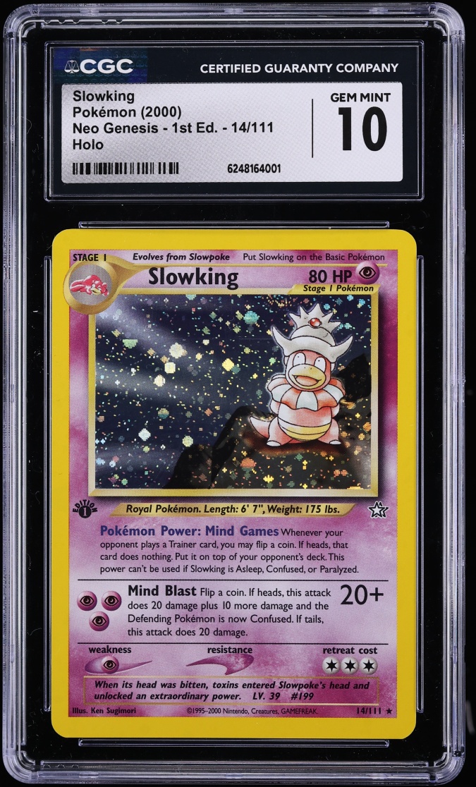 2000 Pokemon Neo Genesis 1st Edition Holo Slowking #14 CGC 10 GEM MINT