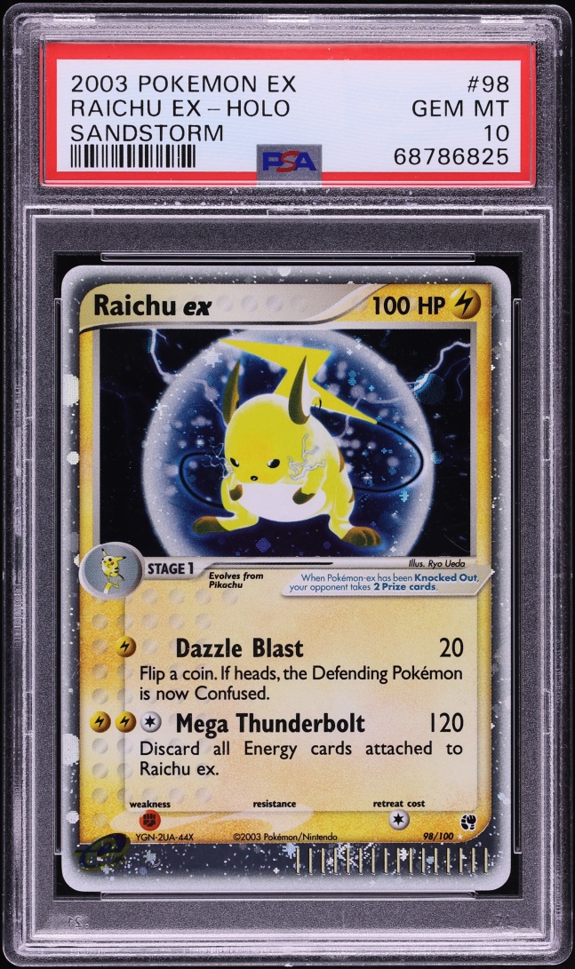 2003 Pokemon EX Sandstorm Holo Raichu Ex #98 PSA 10 GEM MINT