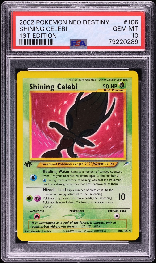 2002 Pokemon Neo Destiny 1st Edition Shining Celebi #106 PSA 10 GEM MINT