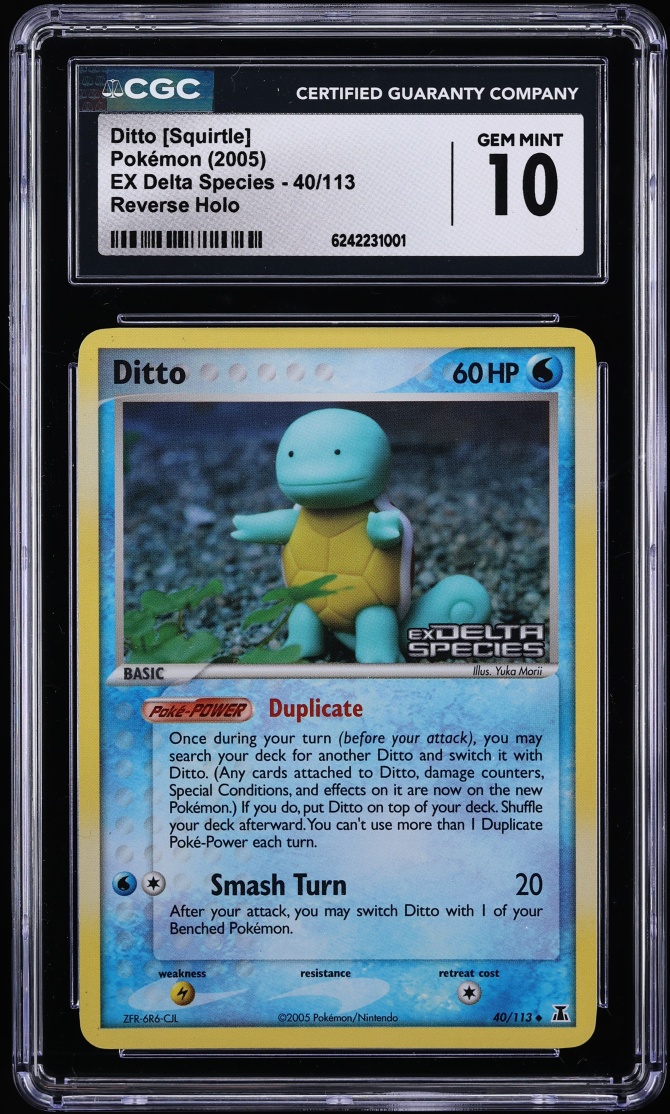2005 Pokemon EX Delta Species Reverse Holo Ditto Squirtle #40 CGC 10 GEM MINT