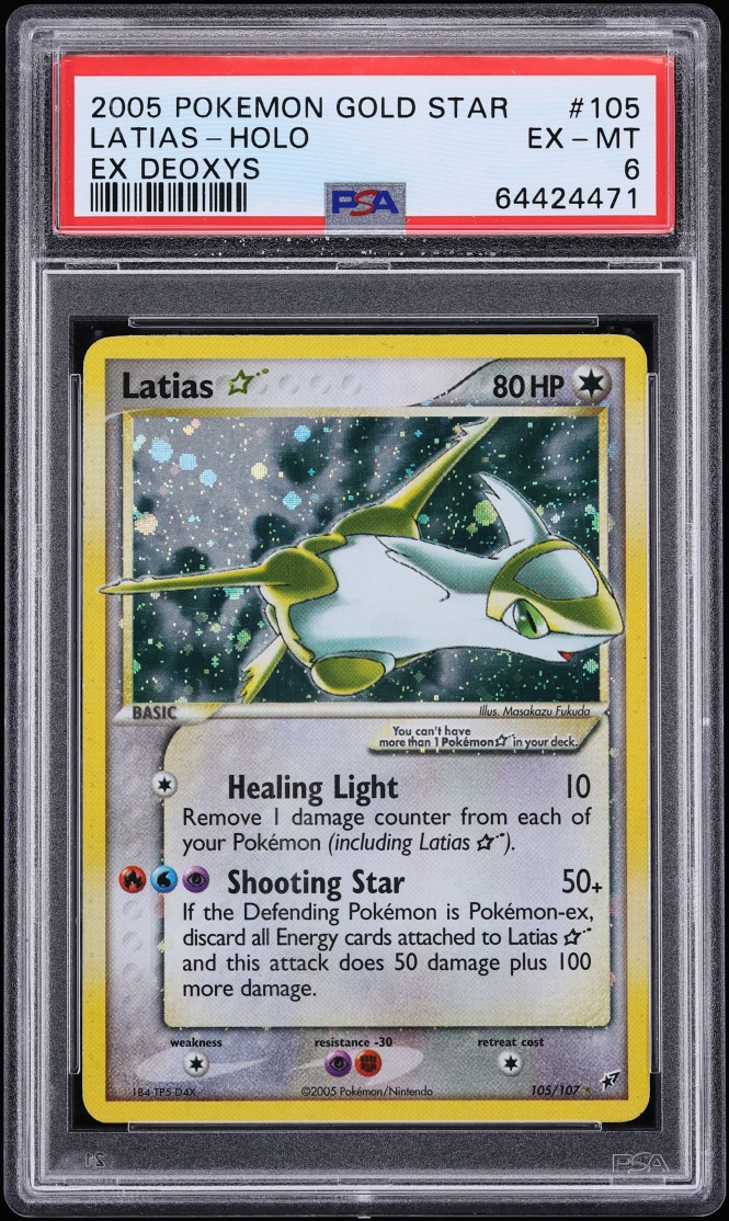 2005 Pokemon EX Deoxys Holo Latias Gold Star #105 PSA 6 EXMT