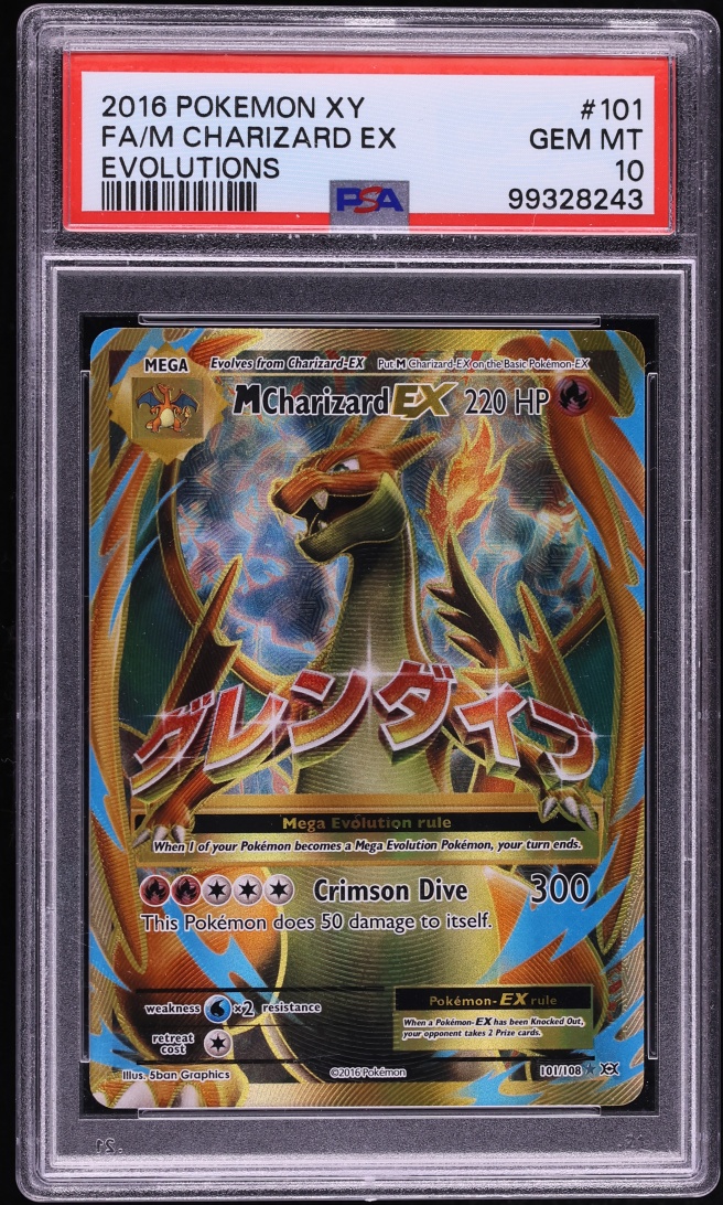 2016 Pokemon XY Evolutions Full Art Mega Charizard EX #101 PSA 10 GEM MINT