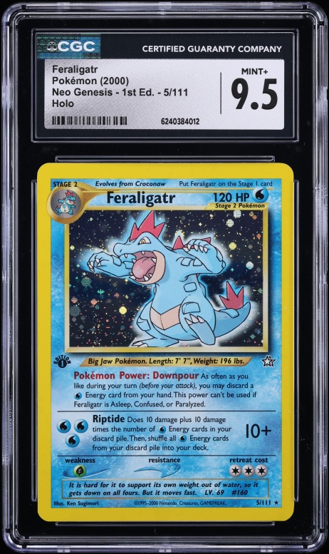 2000 Pokemon Neo Genesis 1st Edition Holo Feraligatr #5 CGC 9.5 MINT+