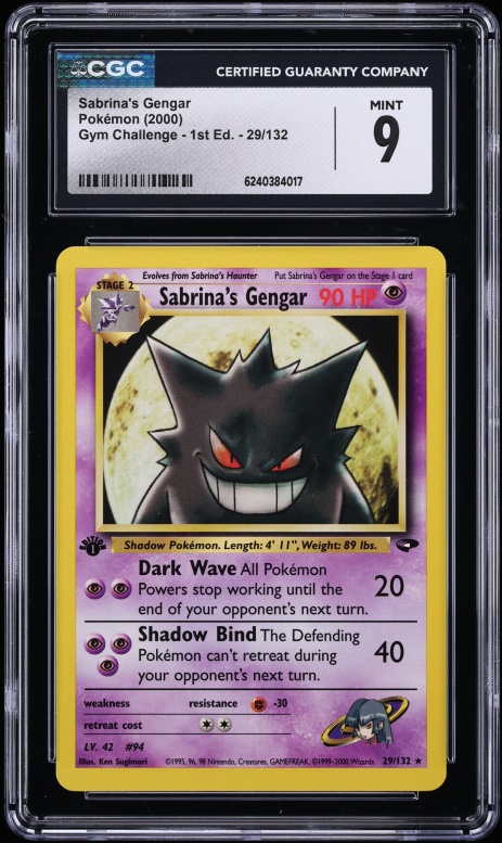 2000 Pokemon Gym Challenge 1st Edition Sabrina's Gengar #29 CGC 9 MINT