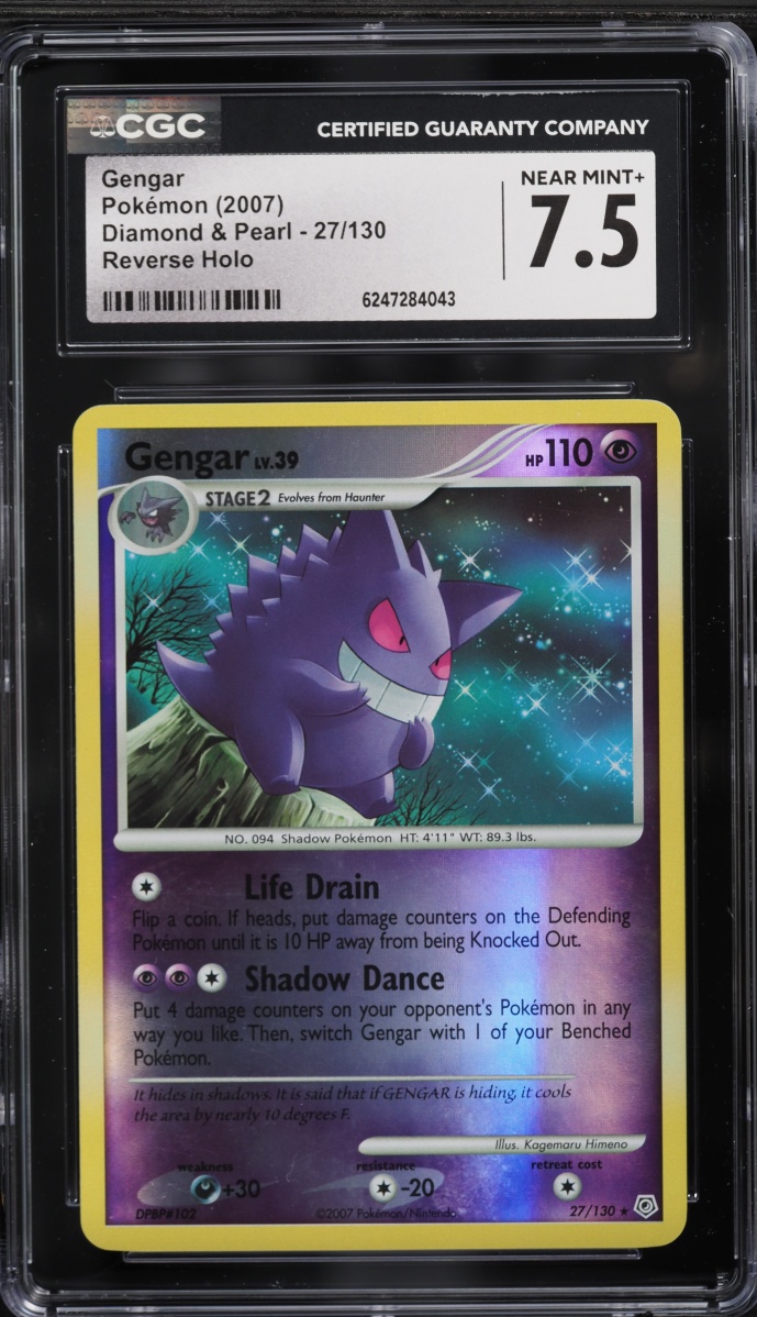 2007 Pokemon Diamond & Pearl Reverse Holo Gengar #27 CGC 7.5 NRMT+