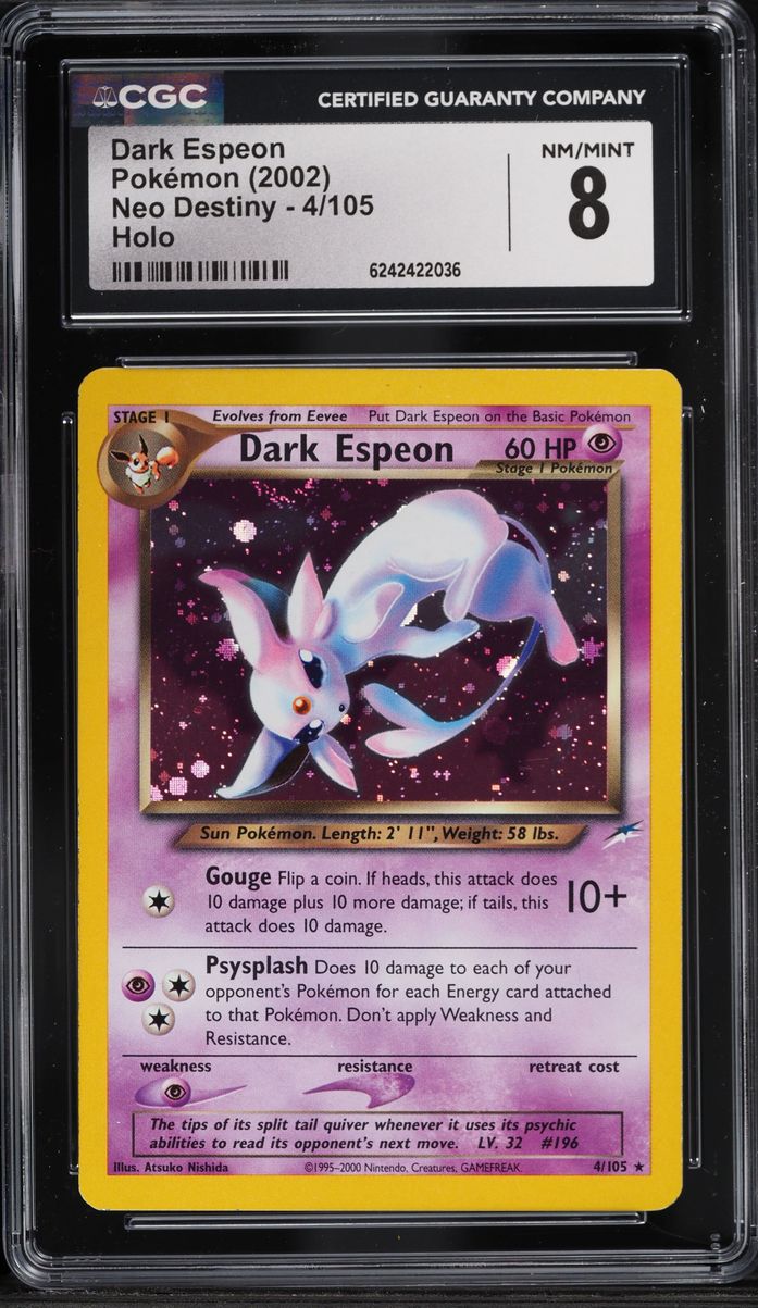 2002 Pokemon Neo Destiny Holo Dark Espeon #4 CGC 8 NM-MT