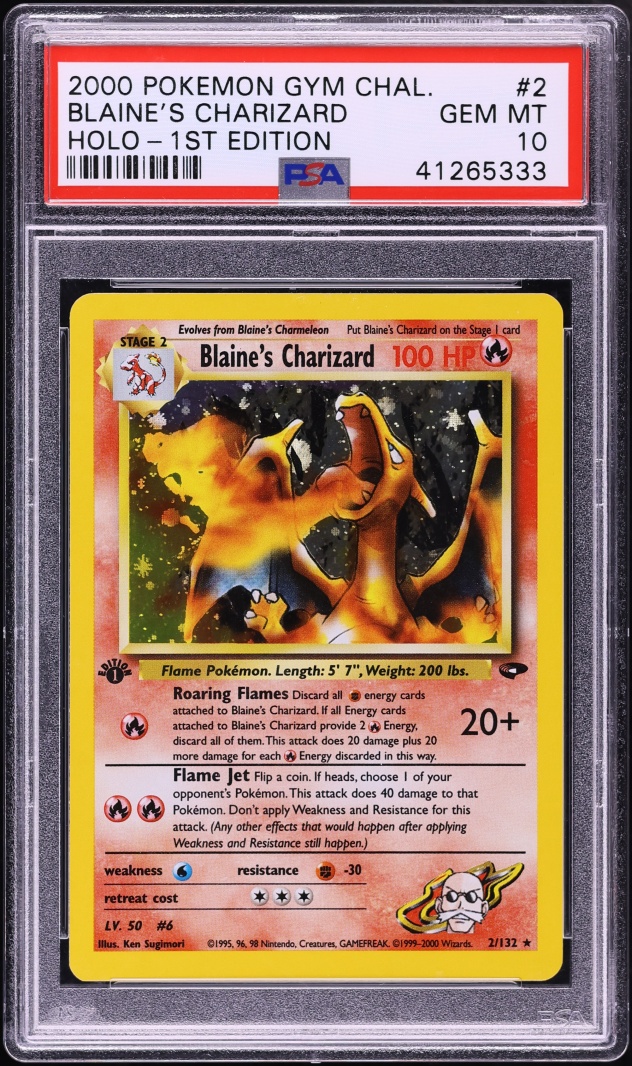 2000 Pokemon Gym Challenge 1st Edition Holo Blaine's Charizard #2 PSA 10 GEM MINT