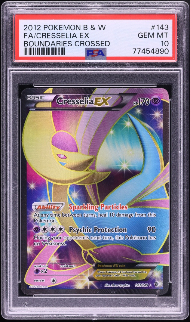 2012 Pokemon Black & White Boundaries Crossed Full Art Cresselia EX #143 PSA 10